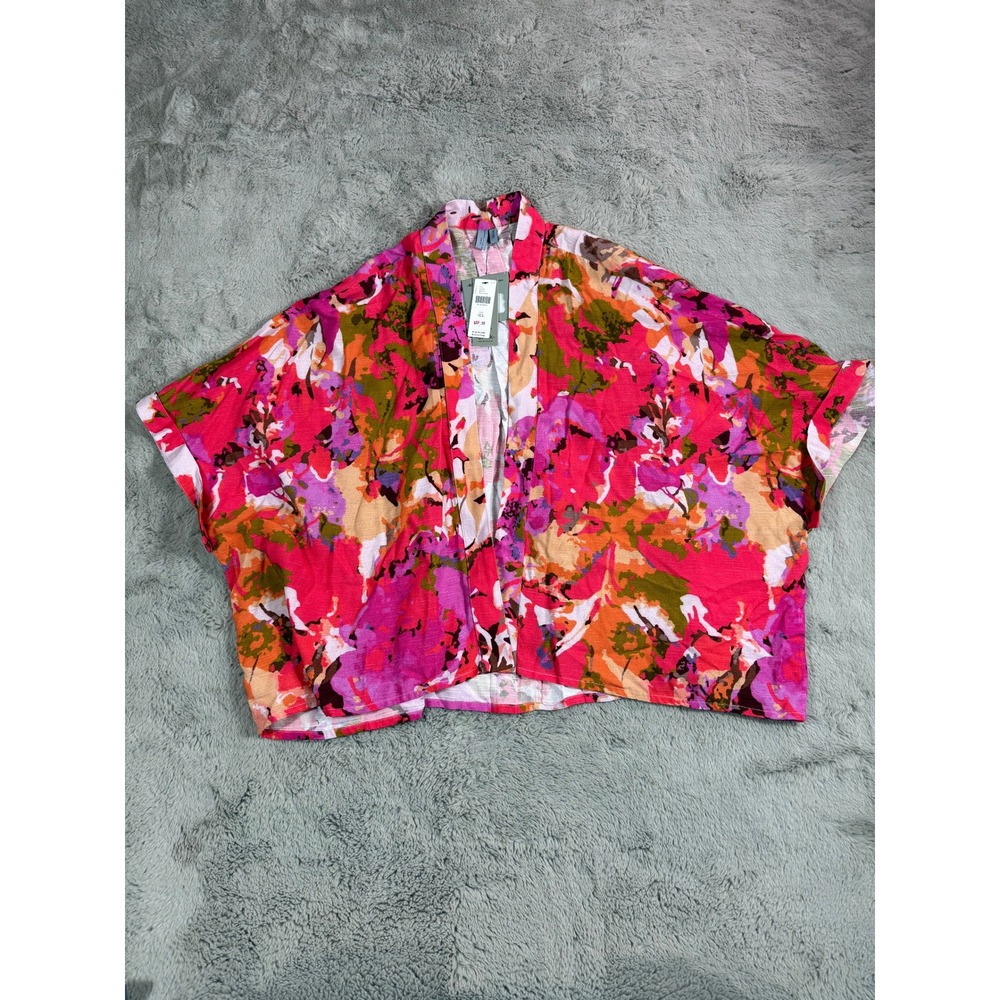 NWT Blank London Floral Open Front Kimono Shrug Cover Up One‎ Size ALL Colorful